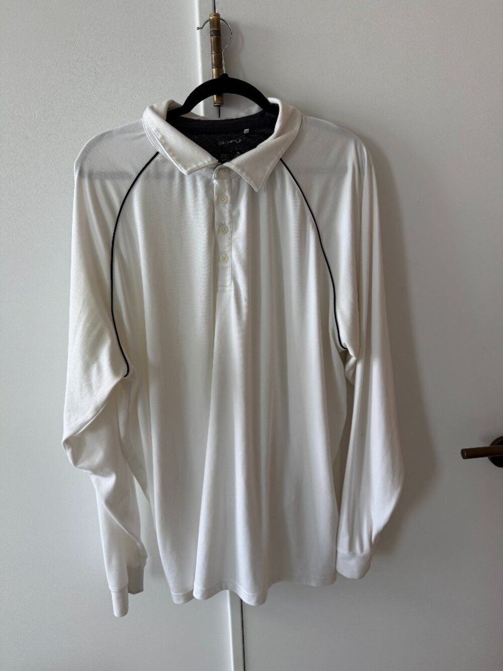 Adidas White Long Sleeve Golf Tennis Polo XXL